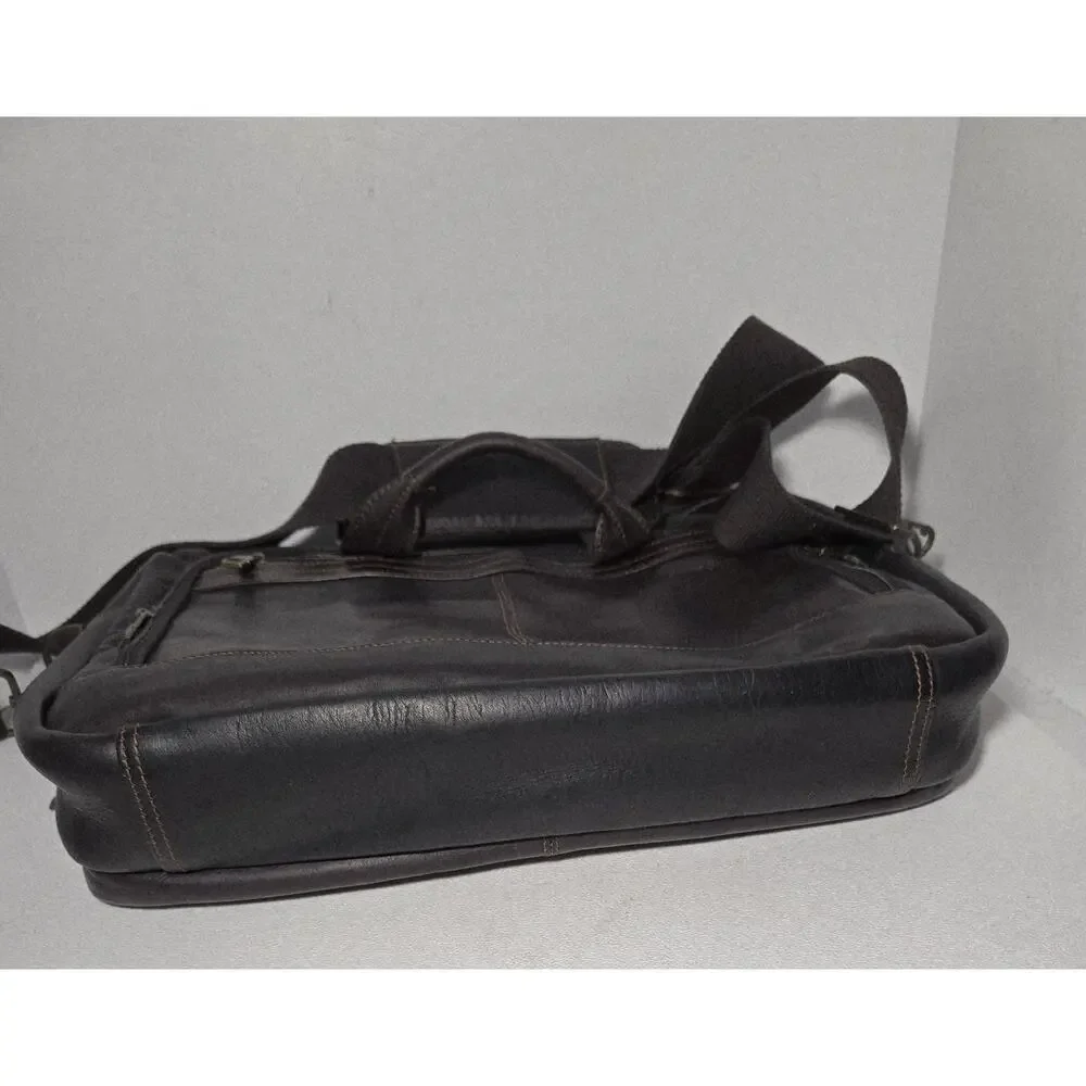 Samsonite Brown/Black Leather Laptop Business Case Briefcase Case Bag